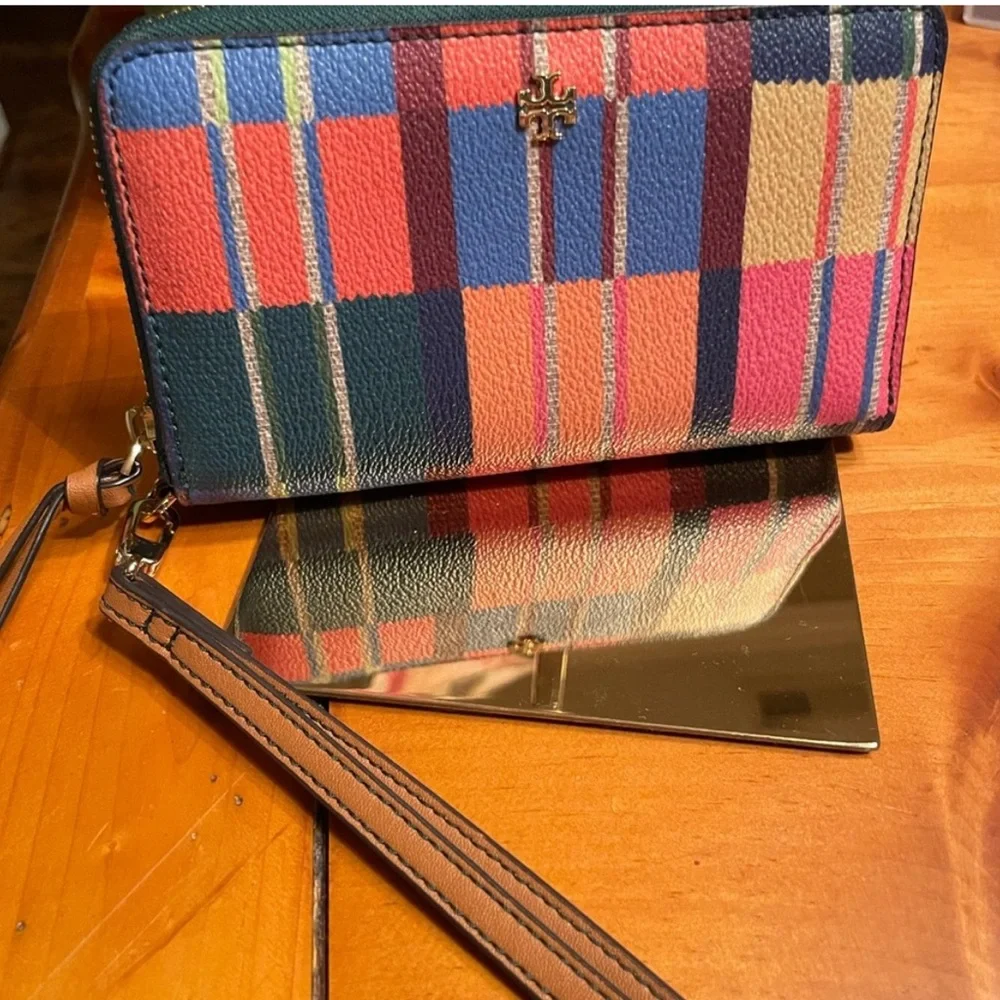 Tory Burch Multicolor Plaid Wallet - Picture 2 of 8